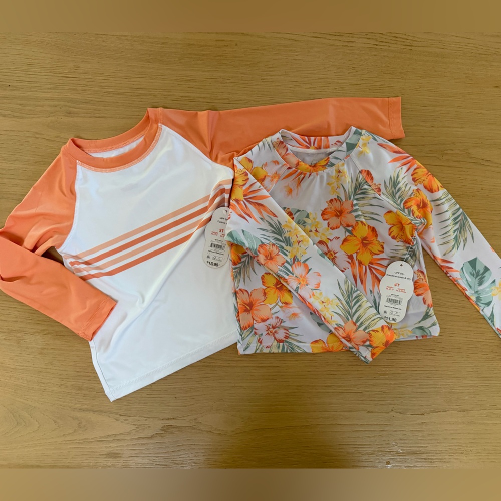 Orange and White Rash Guard Set